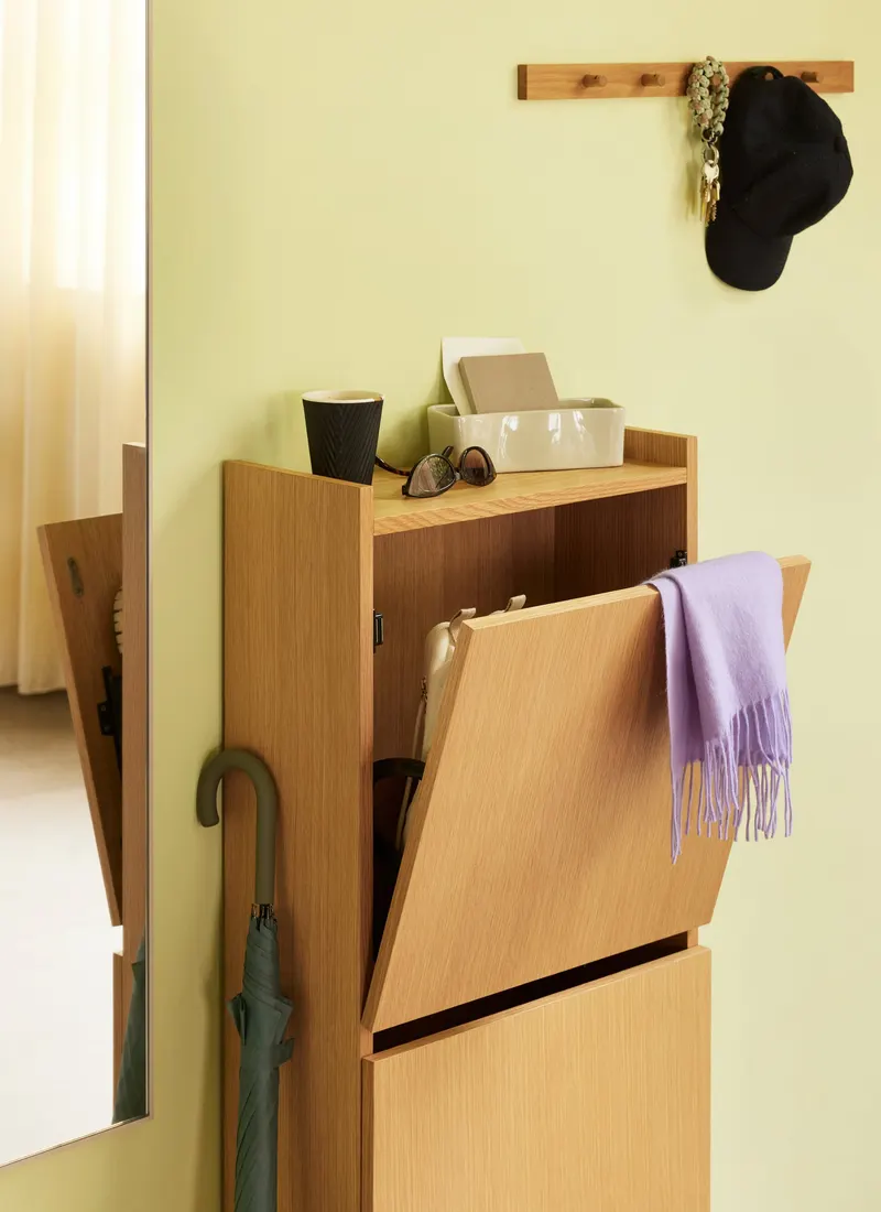 Hübsch Forma Schuhschrank in Naturfarben, 50 × 24 × H 110 cm, Ansicht 5