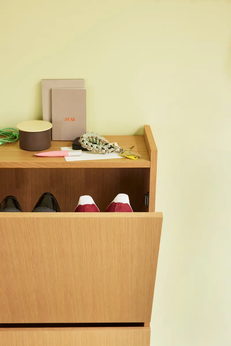 Hübsch Forma Schuhschrank in Naturfarben, 50 × 24 × H 110 cm, Ansicht 6