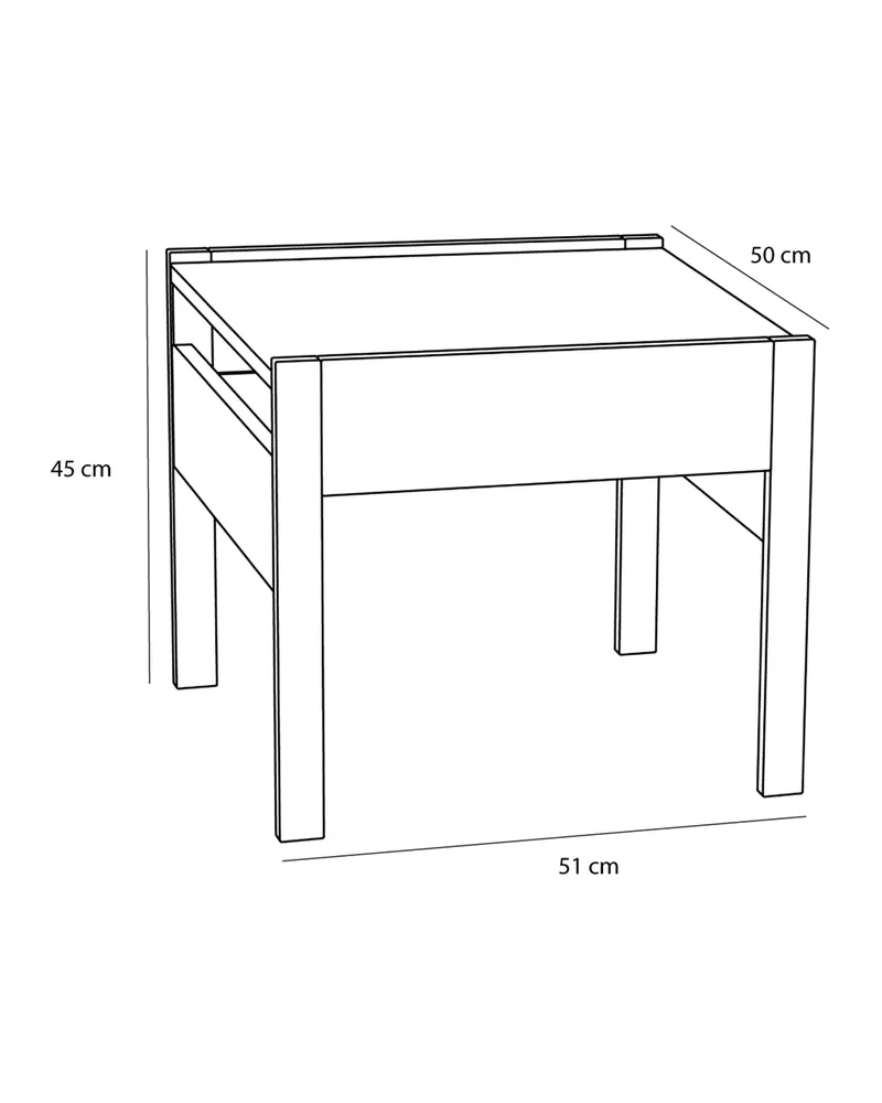 Hübsch Forma Beistelltisch in Naturfarben, 50 × 51 × H 45 cm, Ansicht 3