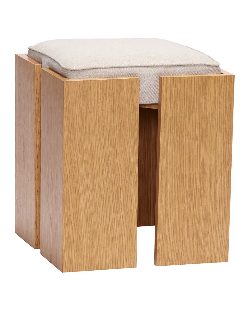 Forma Hocker mit Eichenfurnier in Naturfarben und Sandfarben, FSC®-zertifiziert, Naturfarben, Sandfarben