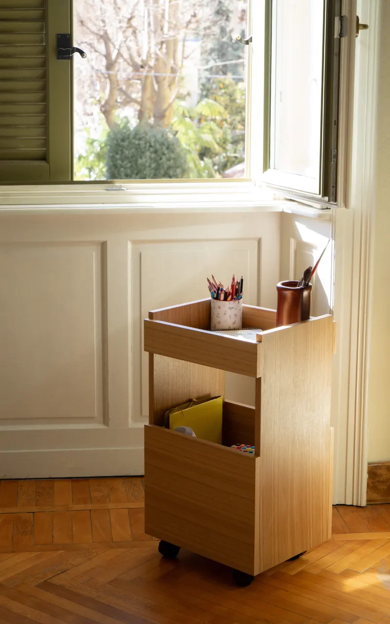 Hübsch Forma Servierwagen in Naturfarben, 40 × 35 × H 70 cm, Ansicht 13