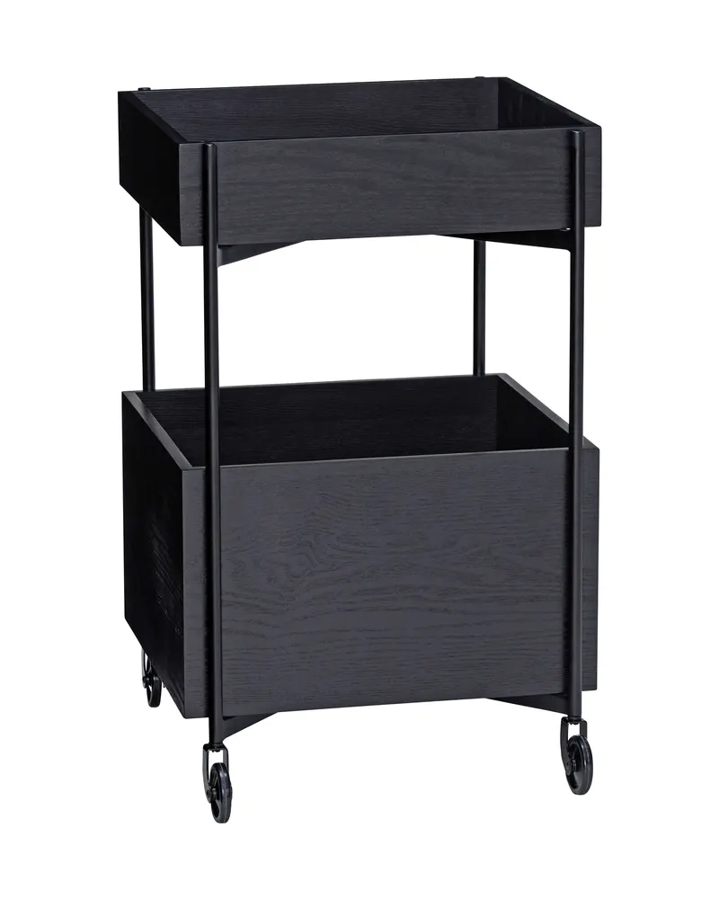 Fresh Servierwagen aus Eschenholz und MDF, FSC®-zertifiziert, Bordeaux, Khaki
