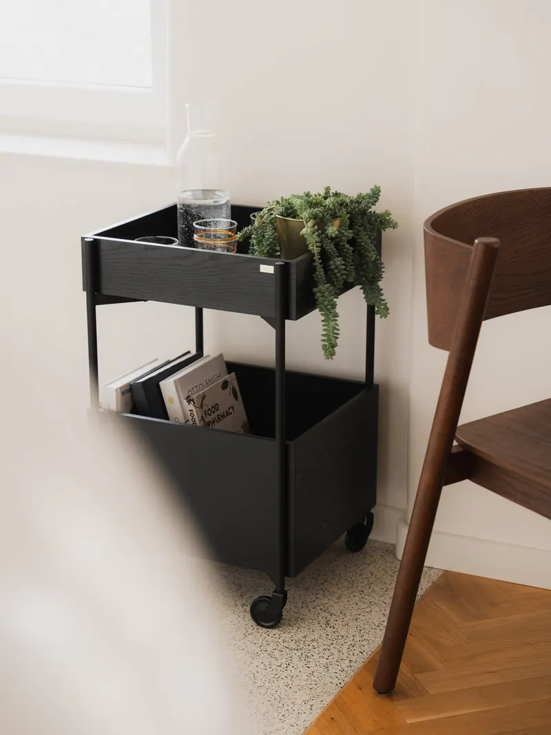 Hübsch Fresh Servierwagen in Schwarz, 42 × 40 × H 70 cm, Ansicht 8