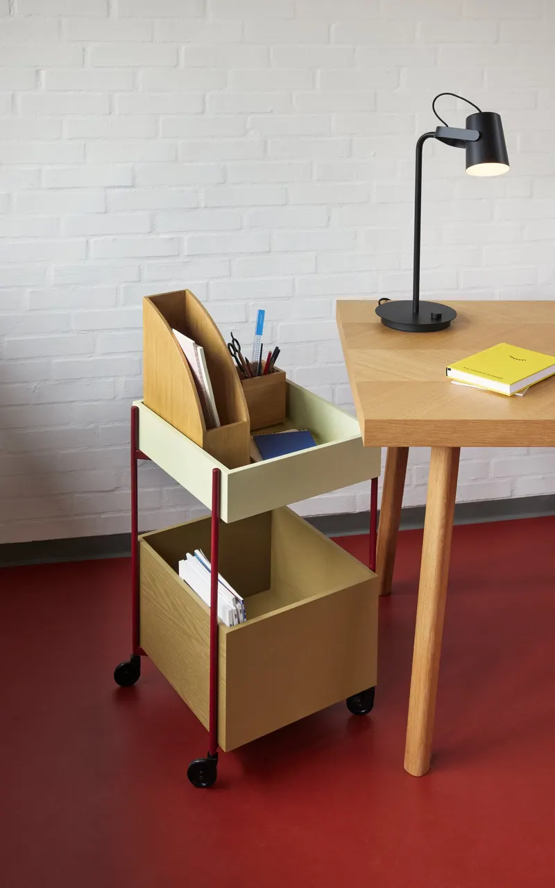 Hübsch Fresh Servierwagen in Bordeaux und Khaki, 42 × 40 × H 70 cm, Ansicht 5