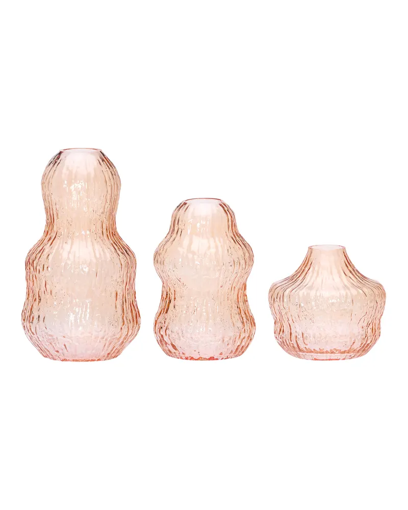Hübsch Fuyu Vasenset in Braun, Ø 11 × H 20 cm und Ø 10 × H 15 und Ø 11 × H 10 cm, Ansicht 1