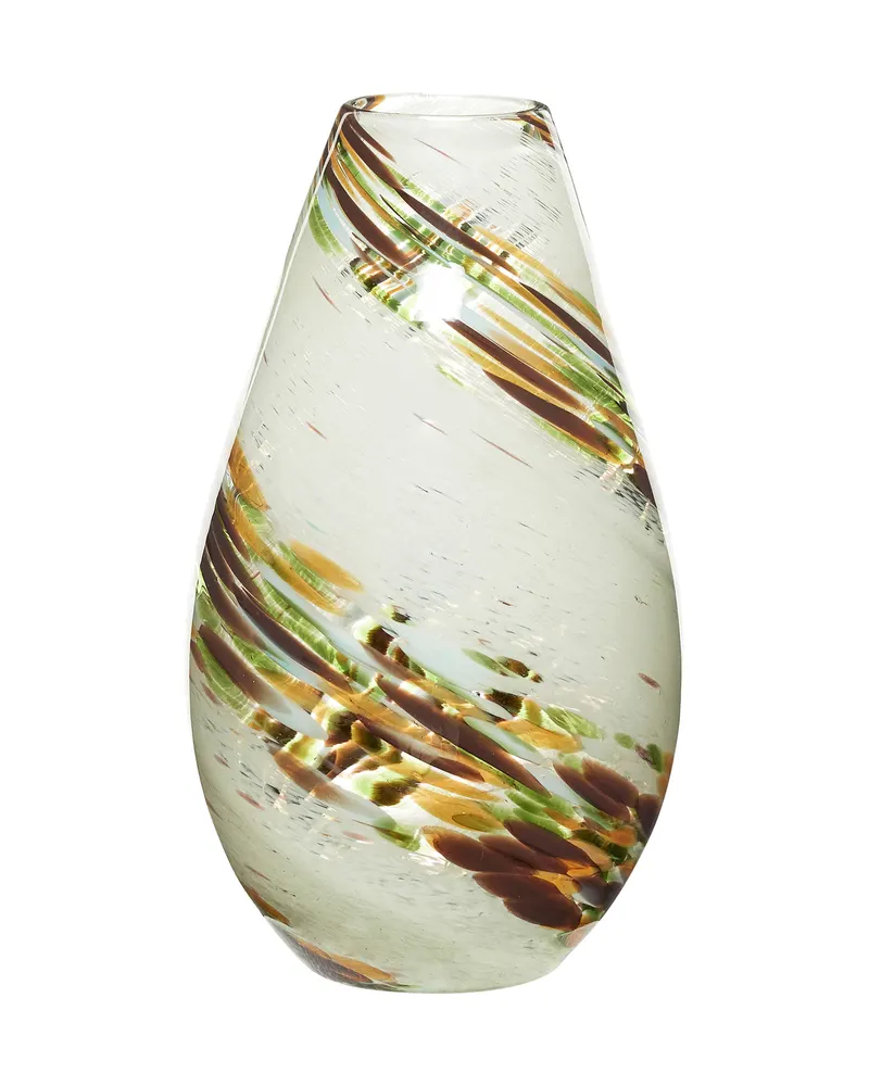 Grove Vase aus Glas, Bernstein, Beige, Braun, Grün