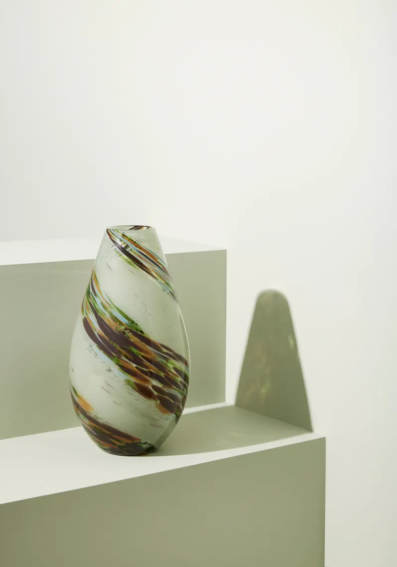 Hübsch Grove Vase in Bernstein, Beige, Braun und Grün, Ø 19 × H 33 cm, Ansicht 2