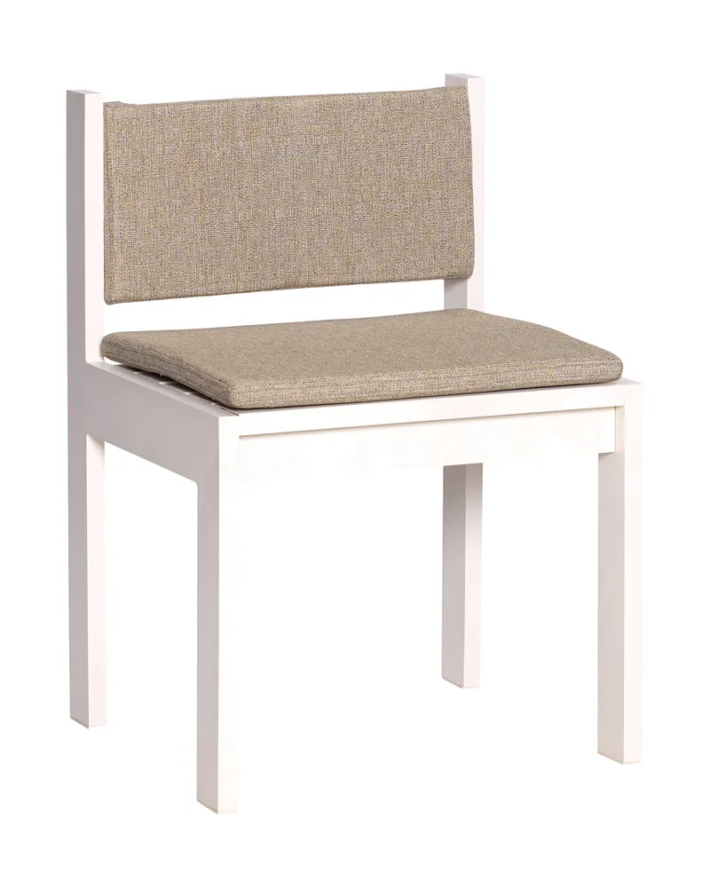 Haus Esszimmerstuhl aus Aluminium und Olefin in Beige und Sandfarben, Beige, Sandfarben