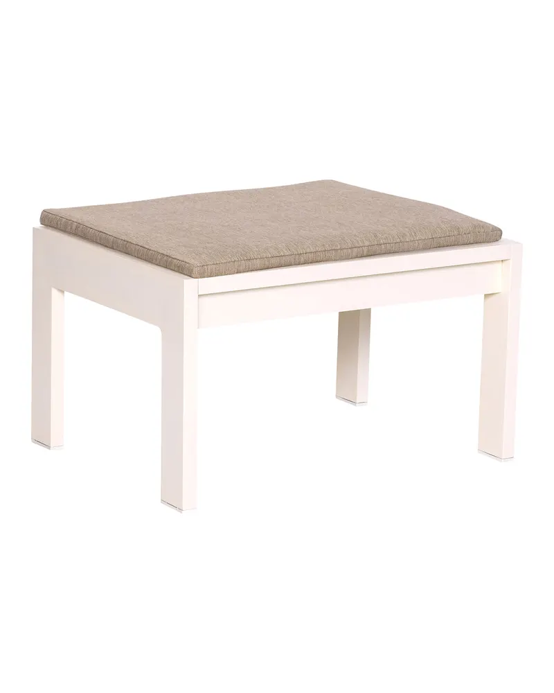 Haus Hocker aus Aluminium und Olefin, Beige, Sandfarben