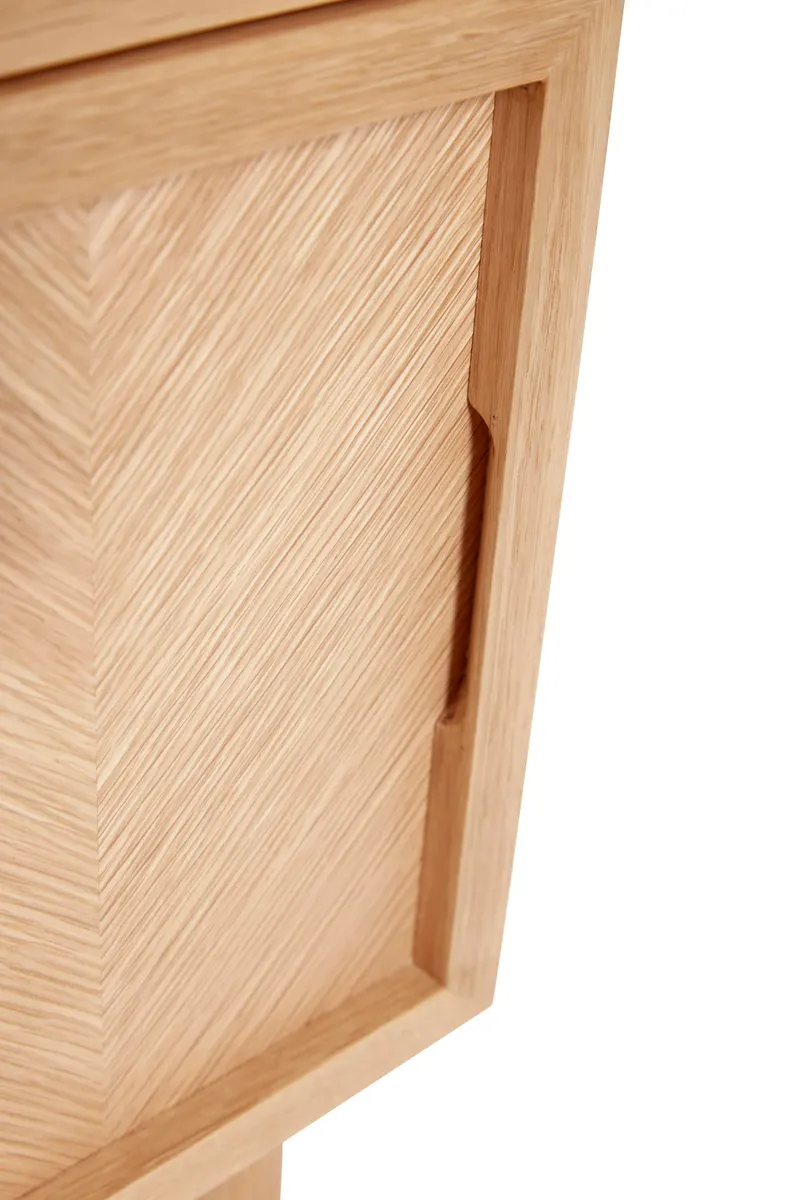 Hübsch Herringbone Nachttisch in Naturfarben, 40 × 30 × H 60 cm, Ansicht 4