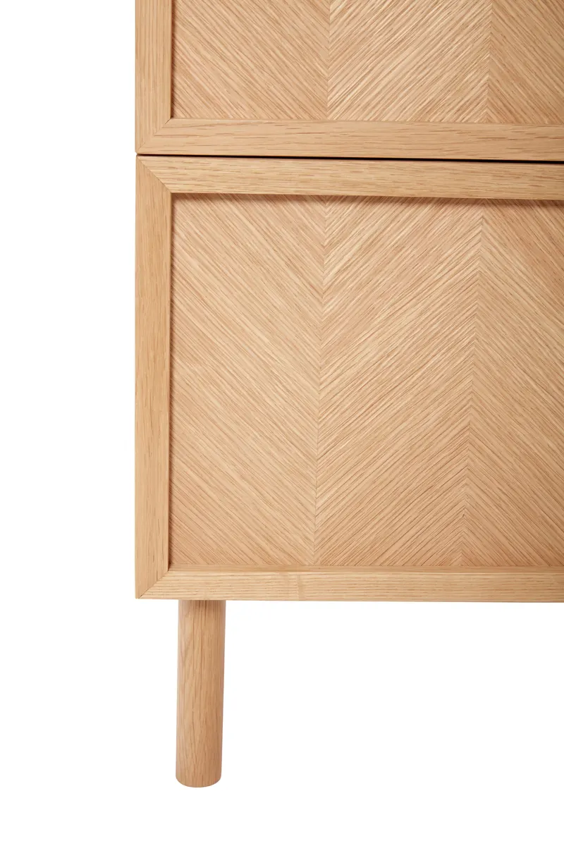 Hübsch Herringbone Nachttisch in Naturfarben, 40 × 30 × H 60 cm, Ansicht 5
