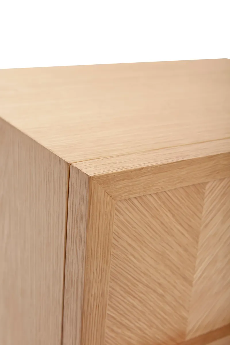 Hübsch Herringbone Nachttisch in Naturfarben, 40 × 30 × H 60 cm, Ansicht 6