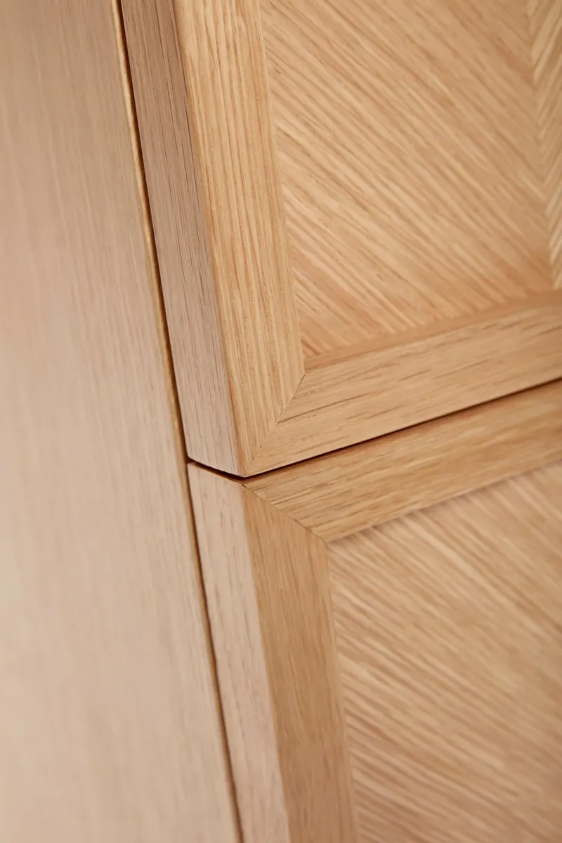 Hübsch Herringbone Nachttisch in Naturfarben, 40 × 30 × H 60 cm, Ansicht 7