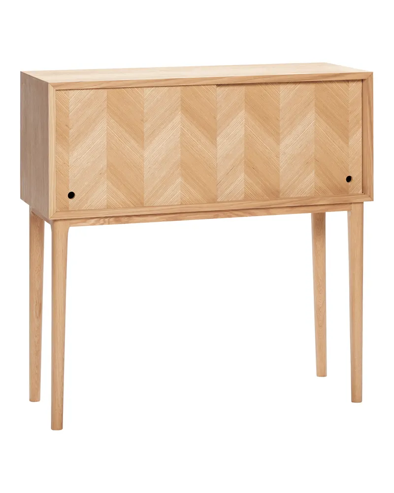 Herringbone Konsolentisch mit Eichenfurnier in Naturfarben, FSC®-zertifiziert, Naturfarben