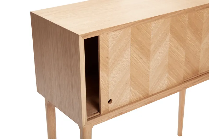 Hübsch Herringbone Konsolentisch in Naturfarben, 90 × 35 × H 90 cm, Ansicht 2