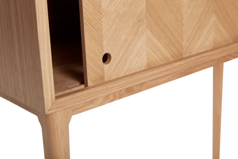 Hübsch Herringbone Konsolentisch in Naturfarben, 90 × 35 × H 90 cm, Ansicht 3