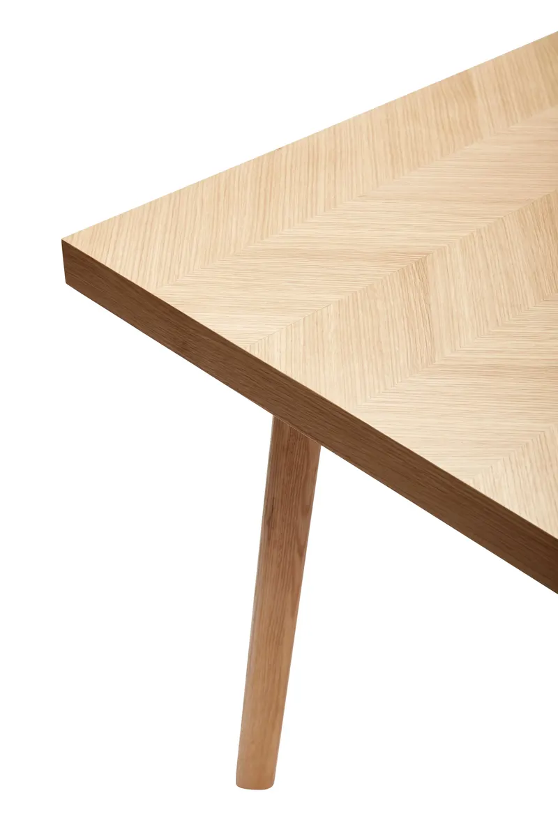 Hübsch Herringbone Esstisch in Naturfarben, 200 × 100 × H 75 cm, Ansicht 2