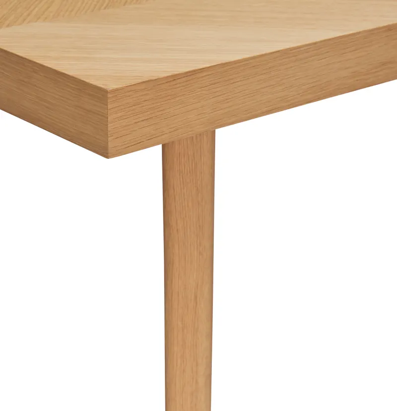 Hübsch Herringbone Esstisch in Naturfarben, 160 × 80 × H 75 cm, Ansicht 2