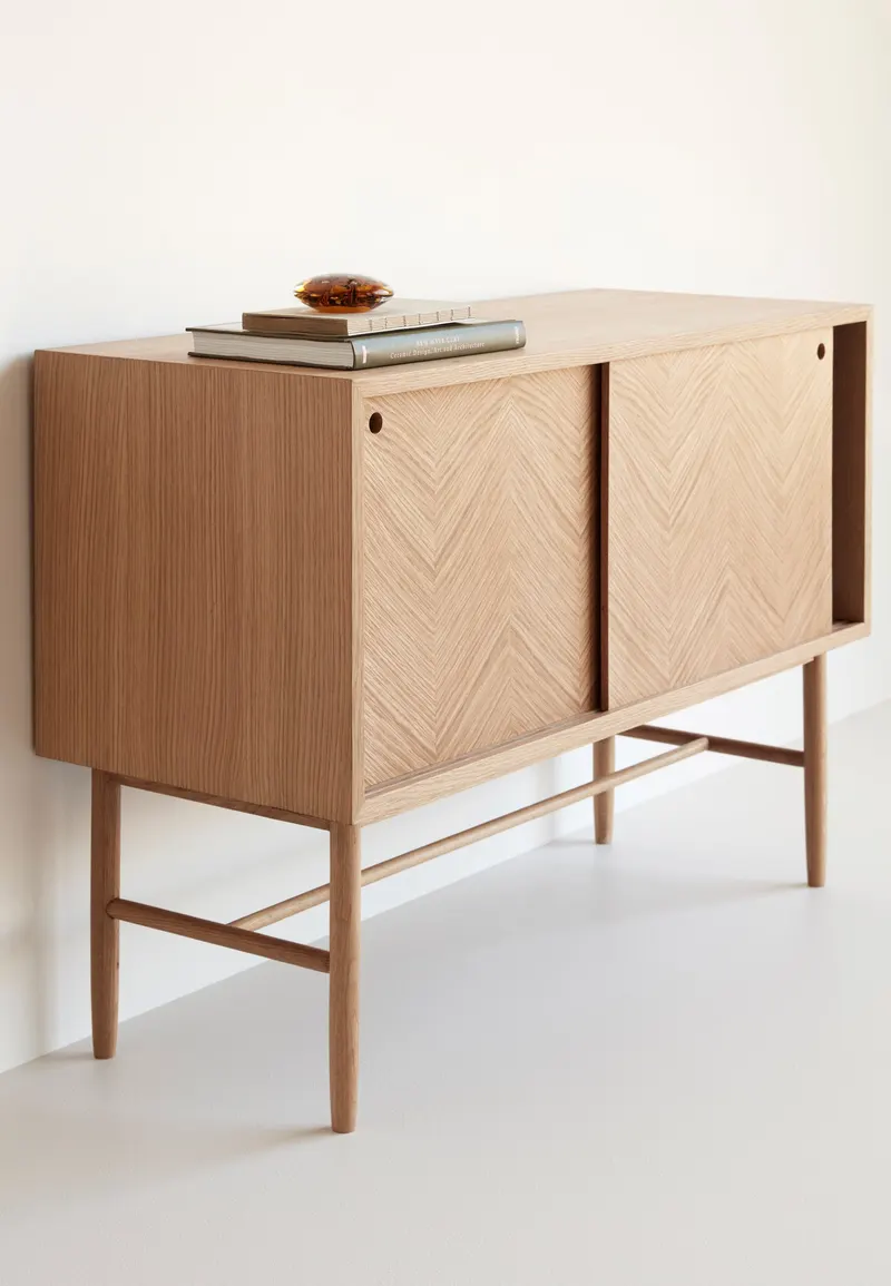 Hübsch Herringbone Kommode in Naturfarben, 100 × 40 × H 70 cm, Ansicht 4