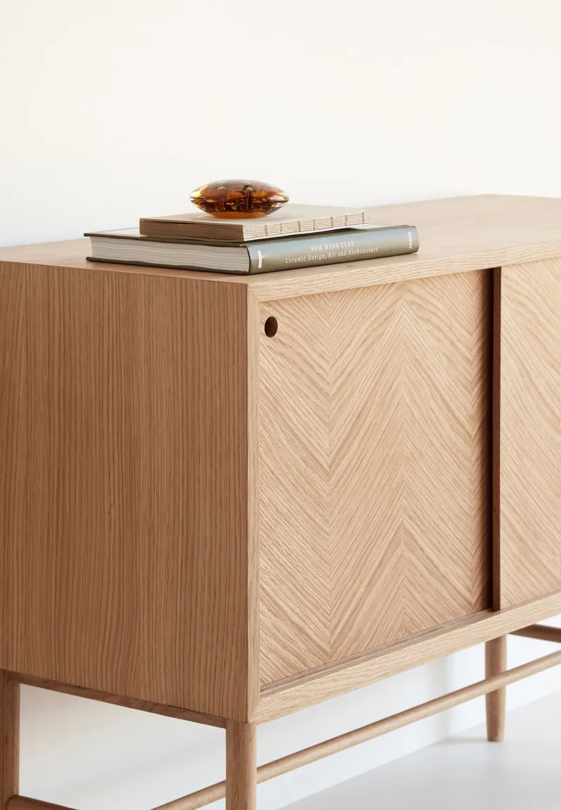 Hübsch Herringbone Kommode in Naturfarben, 100 × 40 × H 70 cm, Ansicht 5