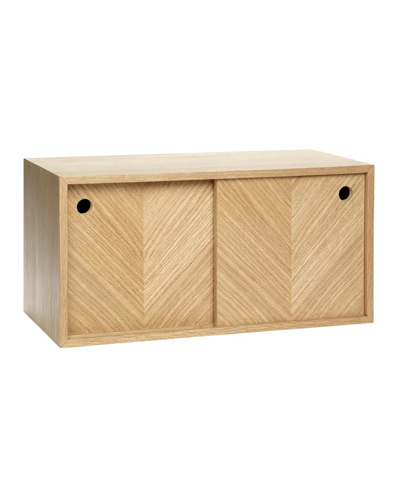 Herringbone Regal mit Eichenfurnier in Naturfarben, FSC®-zertifiziert, Naturfarben