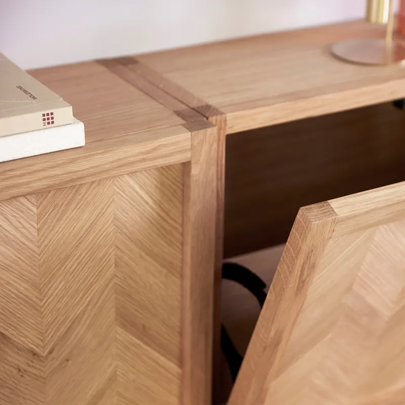 Hübsch Herringbone Schuhschrank in Naturfarben, 22 × 50 × H 40 cm, Ansicht 4