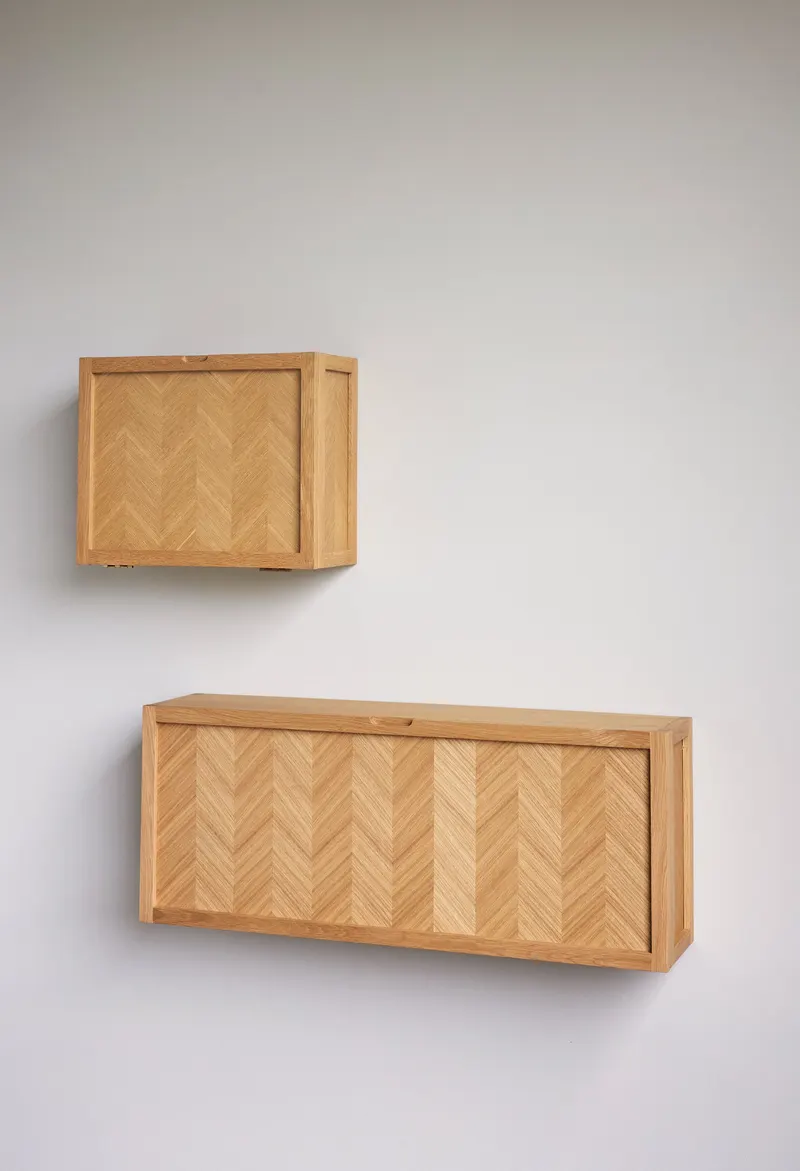 Hübsch Herringbone Schuhschrank in Naturfarben, 22 × 50 × H 40 cm, Ansicht 2