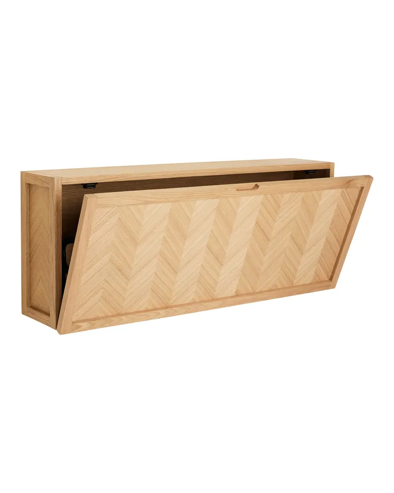 Hübsch Herringbone Schuhschrank in Naturfarben, 100 × 25 × H 40 cm, Ansicht 2