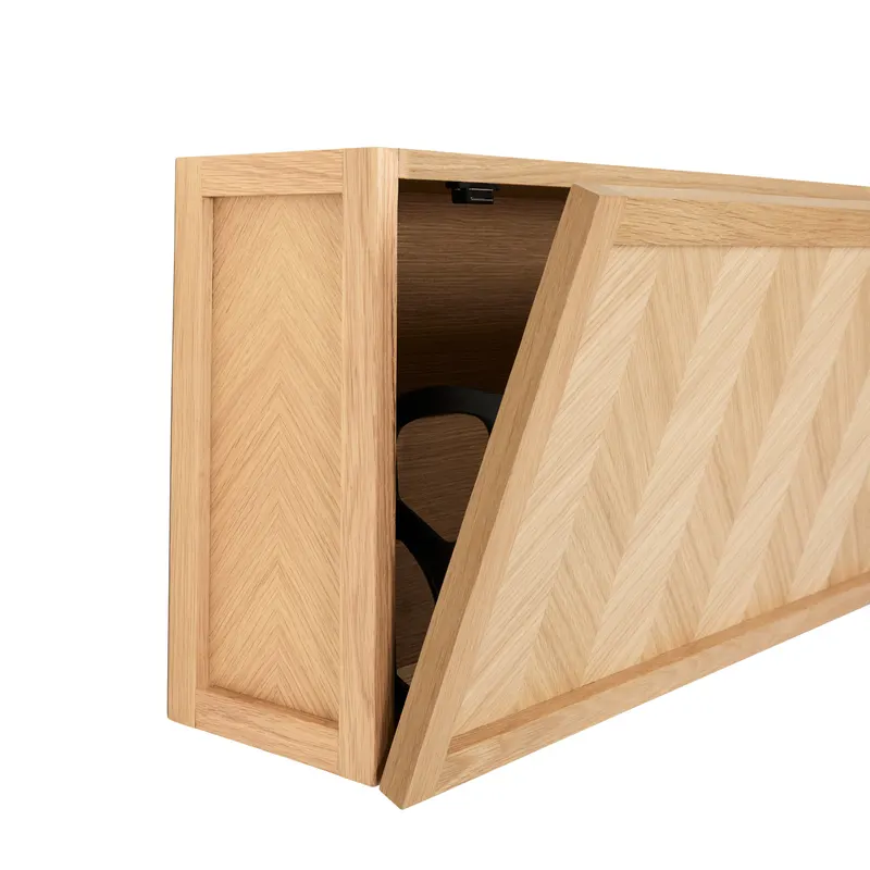 Hübsch Herringbone Schuhschrank in Naturfarben, 100 × 25 × H 40 cm, Ansicht 3