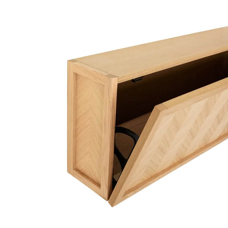 Hübsch Herringbone Schuhschrank in Naturfarben, 100 × 25 × H 40 cm, Ansicht 4