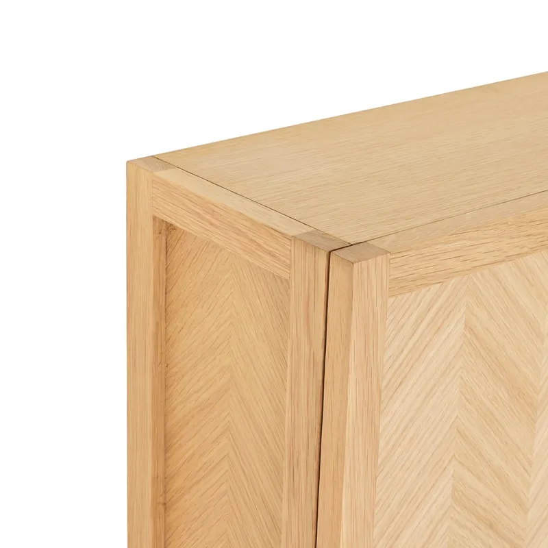 Hübsch Herringbone Schuhschrank in Naturfarben, 100 × 25 × H 40 cm, Ansicht 5