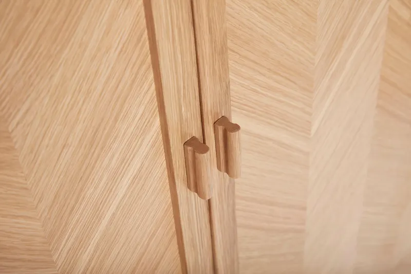 Hübsch Herringbone Kleiderschrank in Naturfarben, 100 × 42 × H 140 cm, Ansicht 2