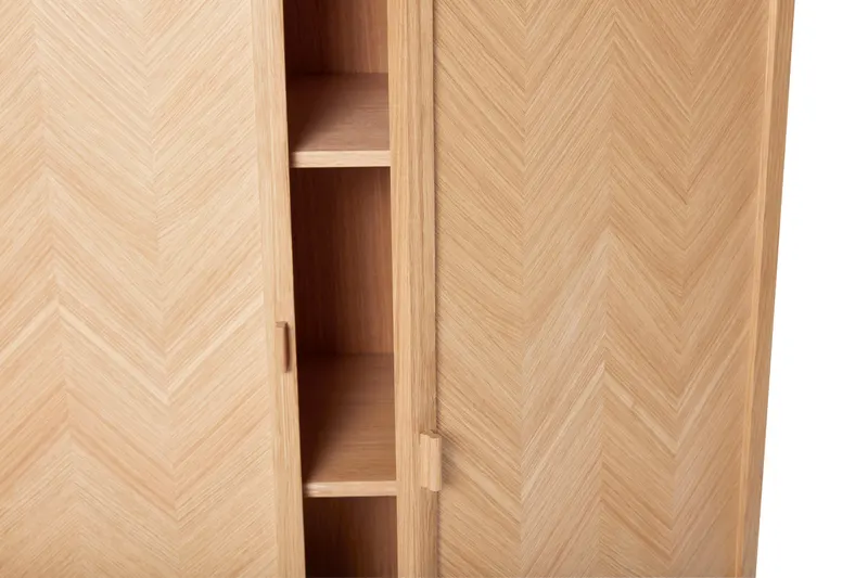 Hübsch Herringbone Kleiderschrank in Naturfarben, 100 × 42 × H 140 cm, Ansicht 3