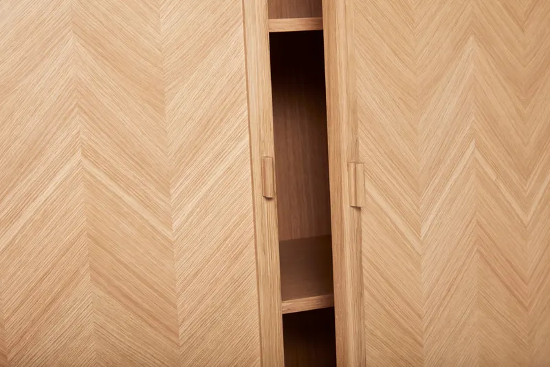 Hübsch Herringbone Kleiderschrank in Naturfarben, 100 × 42 × H 140 cm, Ansicht 4