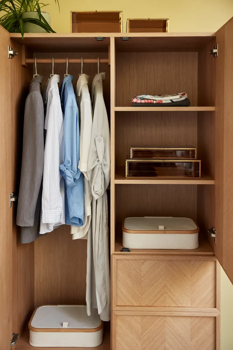 Hübsch Herringbone Kleiderschrank in Naturfarben, 100 × 52 × 180 cm, Ansicht 10