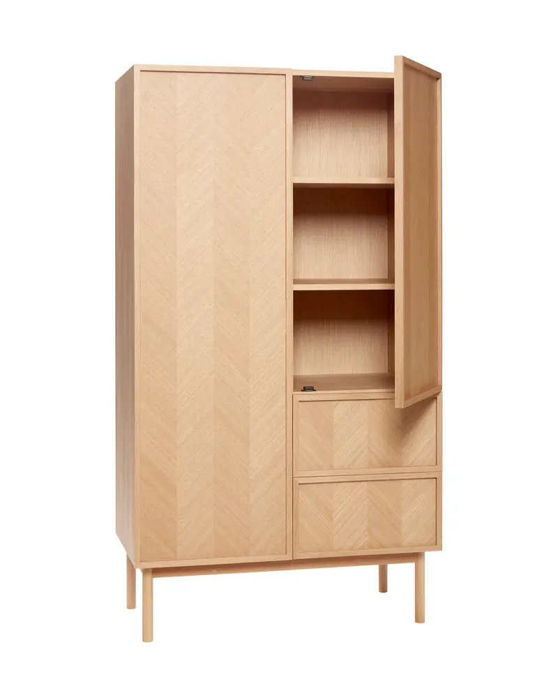 Hübsch Herringbone Kleiderschrank in Naturfarben, 100 × 52 × 180 cm, Ansicht 3