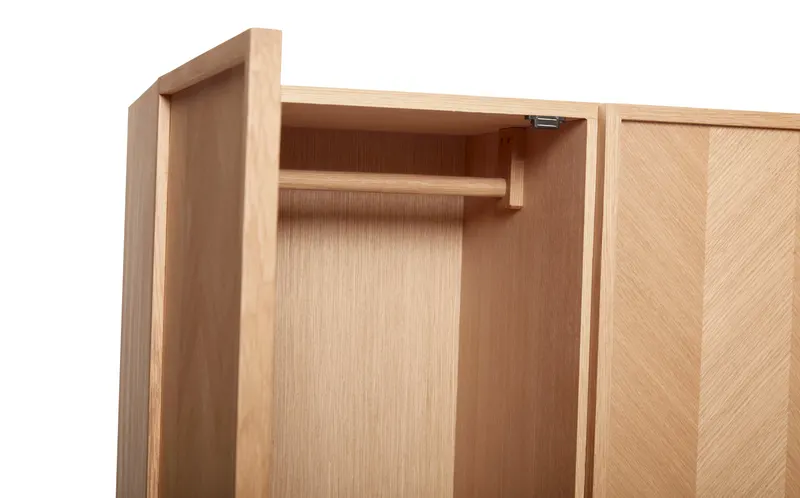 Hübsch Herringbone Kleiderschrank in Naturfarben, 100 × 52 × 180 cm, Ansicht 5