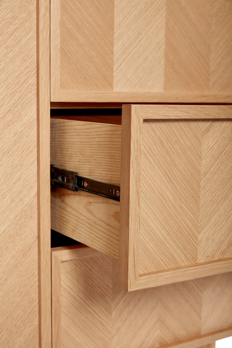 Hübsch Herringbone Kleiderschrank in Naturfarben, 100 × 52 × 180 cm, Ansicht 6