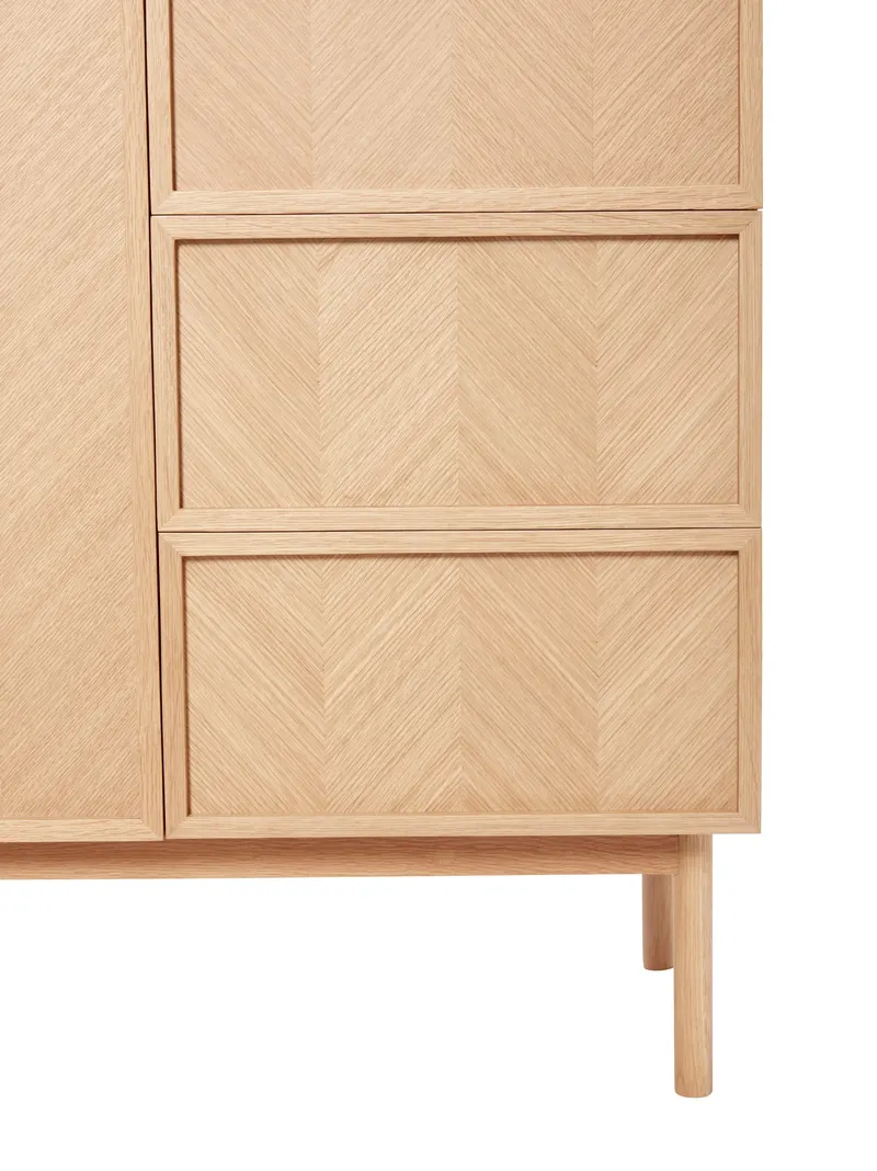 Hübsch Herringbone Kleiderschrank in Naturfarben, 100 × 52 × 180 cm, Ansicht 8