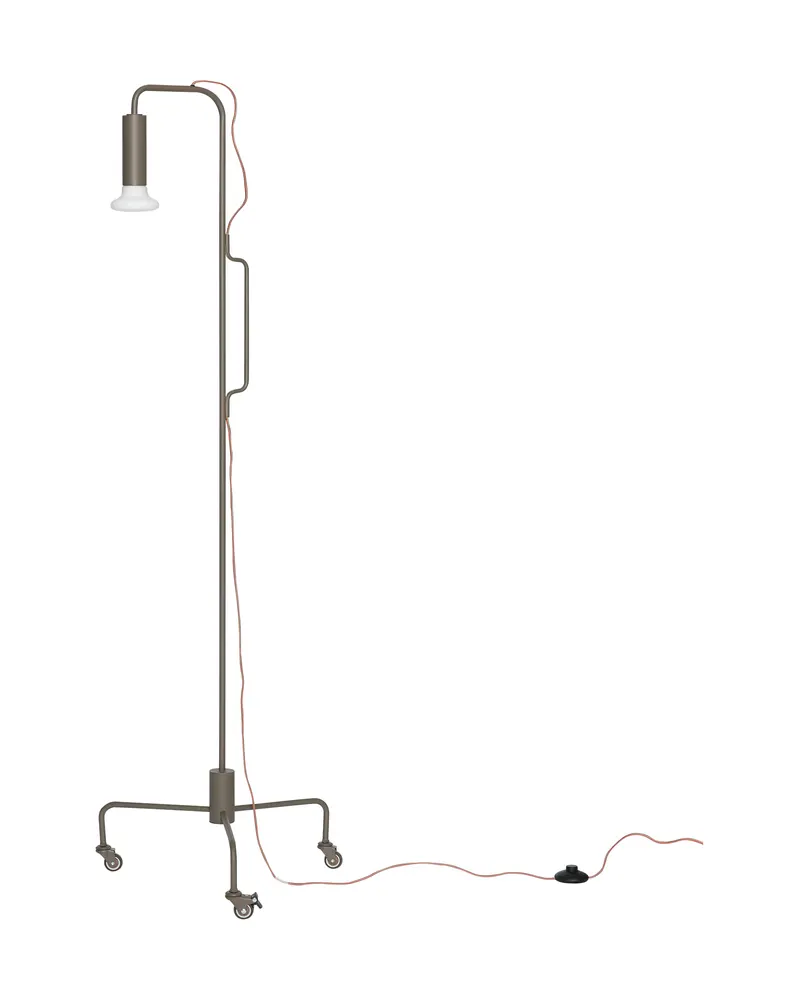 Ido Stehlampe aus Glas und Eisen, Braun