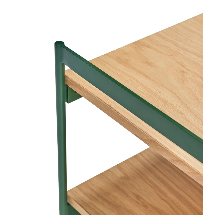 Hübsch Jaunty Beistelltisch in Grün und Naturfarben, 43 × 43 × H 45 cm, Ansicht 3