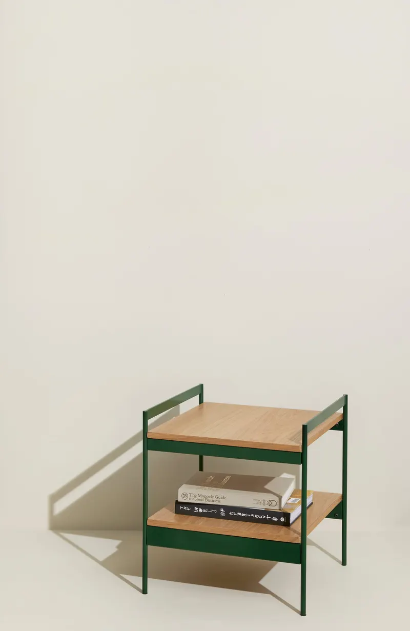 Hübsch Jaunty Beistelltisch in Grün und Naturfarben, 43 × 43 × H 45 cm, Ansicht 7
