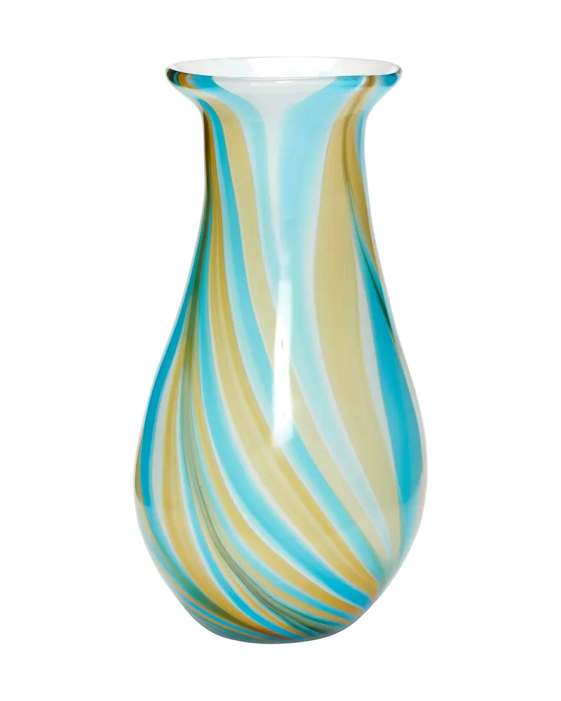 Kaleido Vase aus Glas in Blau und Gelb