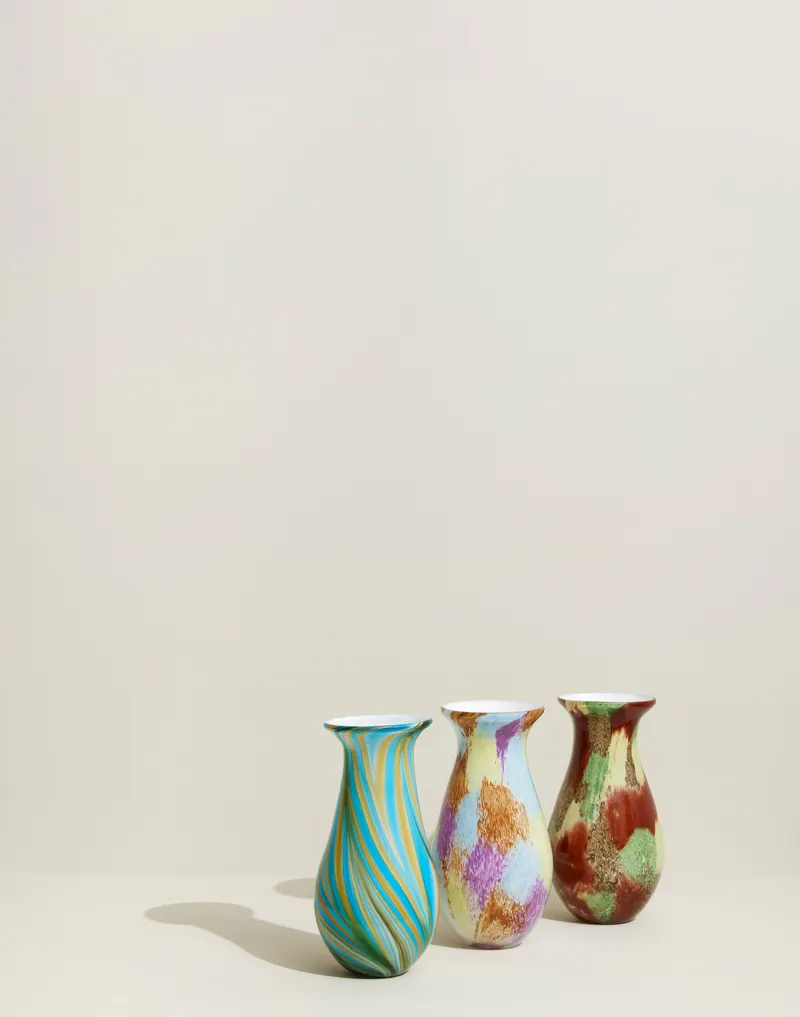 Hübsch Kaleido Vase in Blau und Gelb, Ø 15 × H 30 cm, Ansicht 3