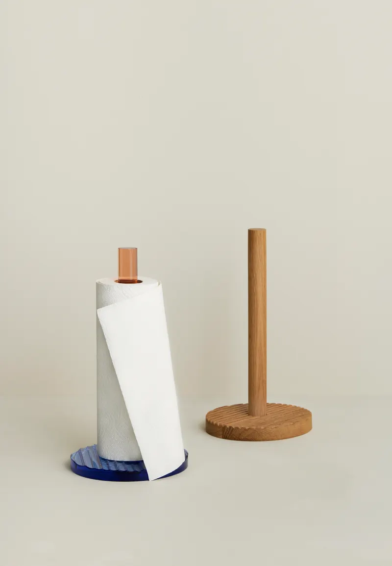 Hübsch Kiosk Küchenrollenhalter in Blau und Rosa, 15 × H 28 cm, Ansicht 8