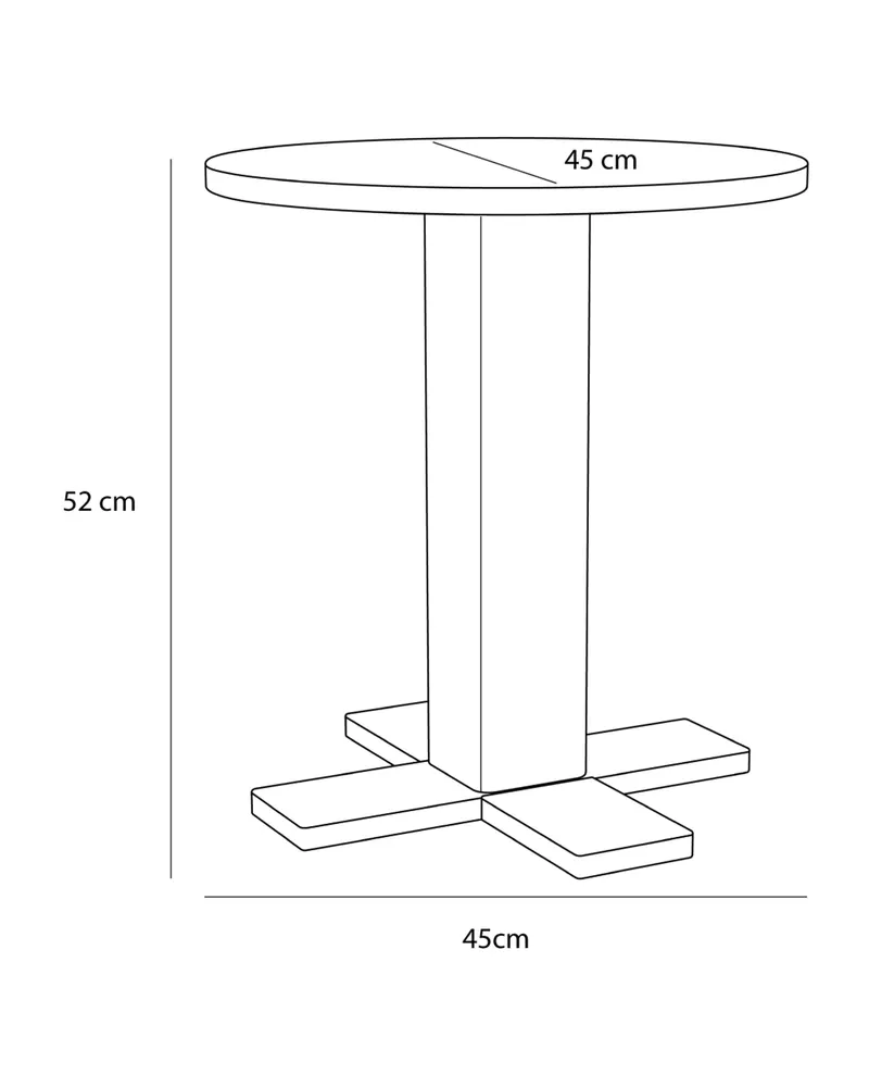 Hübsch Koohi Beistelltisch in Naturfarben, Ø 45 × H 50 cm, Ansicht 3