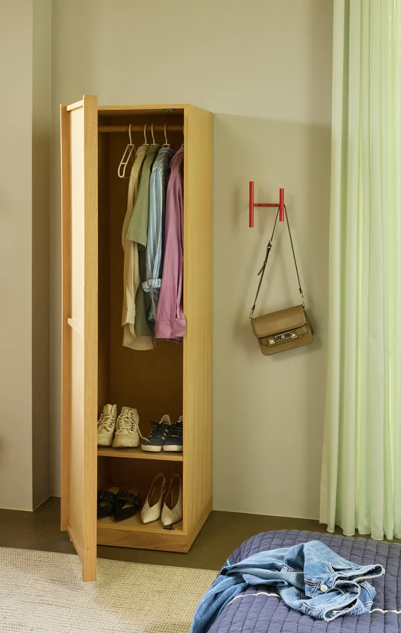 Hübsch Kura Kleiderschrank in Naturfarben, 50 × 55 × H 181 cm, Ansicht 5