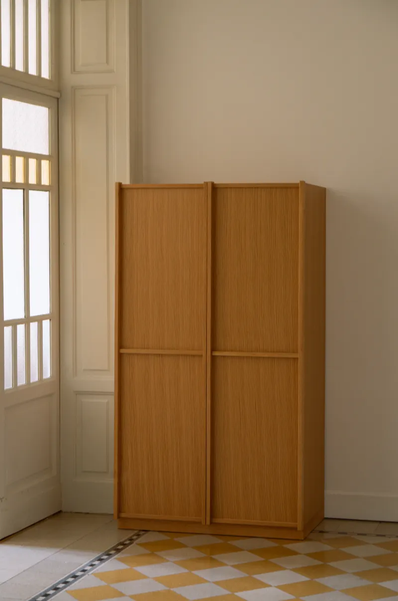Hübsch Kura Kleiderschrank in Naturfarben, 100 × 55 × H 181 cm, Ansicht 11