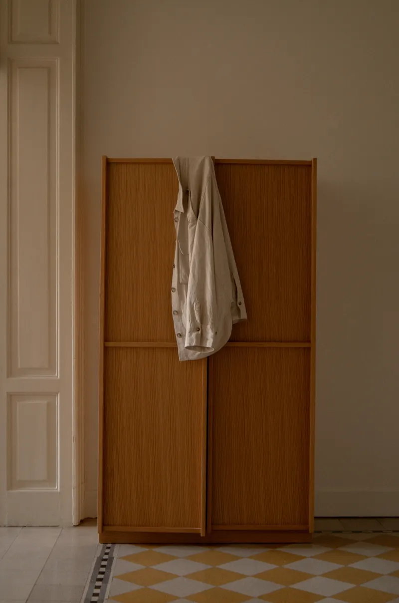 Hübsch Kura Kleiderschrank in Naturfarben, 100 × 55 × H 181 cm, Ansicht 15