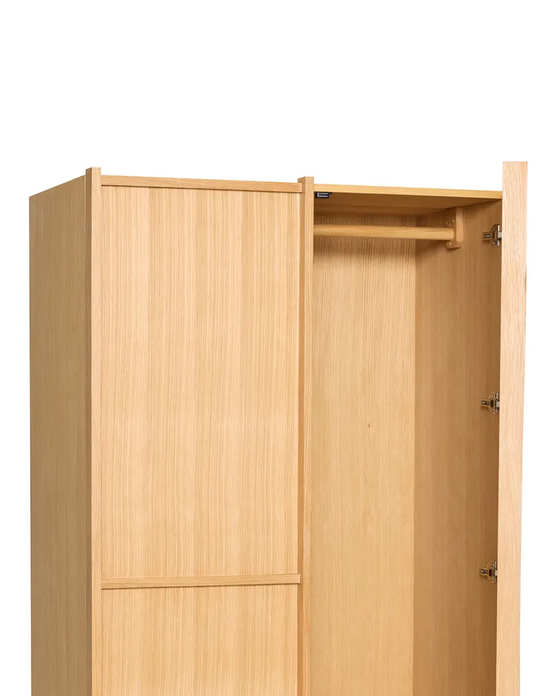 Hübsch Kura Kleiderschrank in Naturfarben, 100 × 55 × H 181 cm, Ansicht 5
